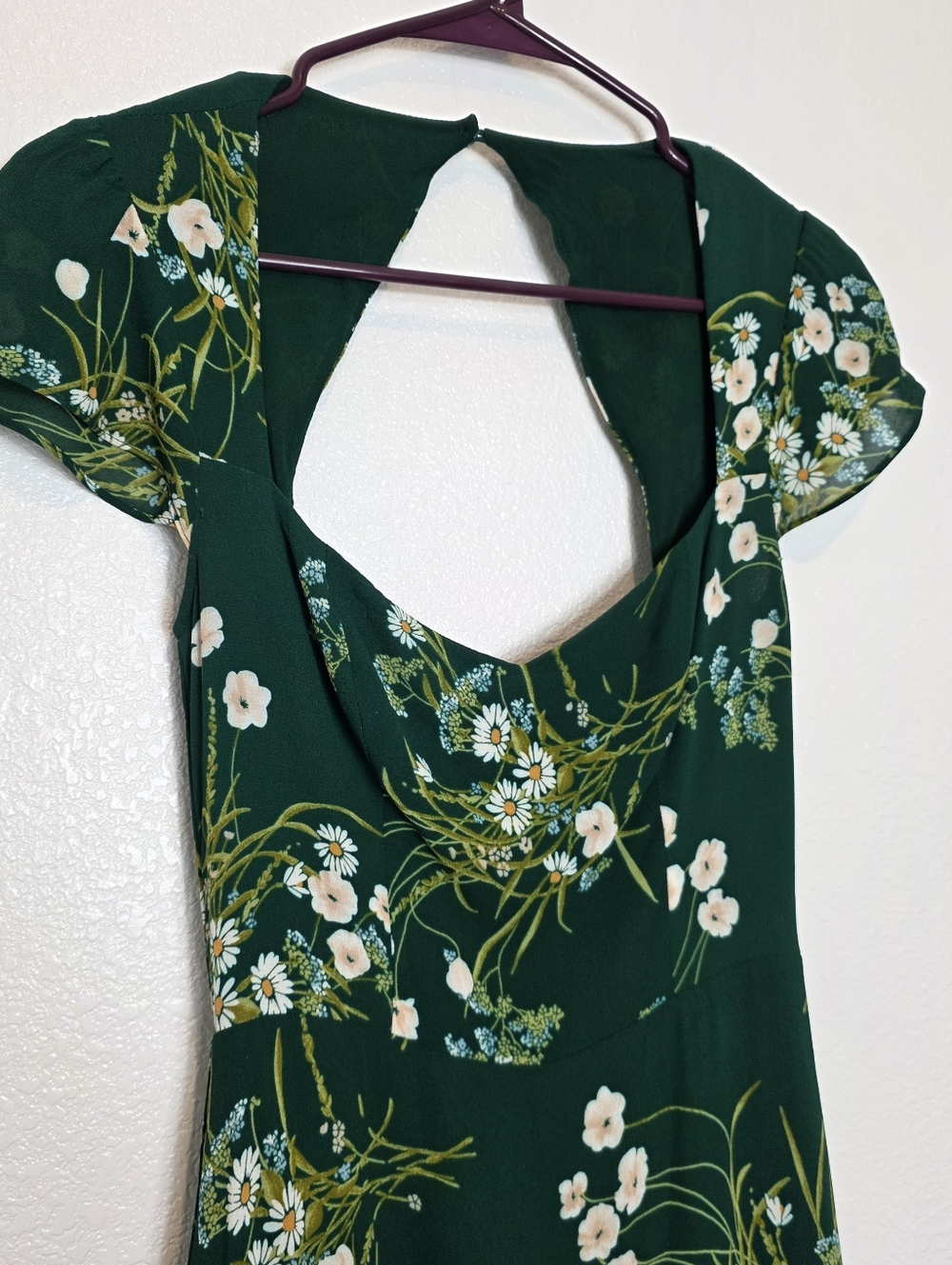 Reformation Rosi Sweetheart Neck Green Floral Dress Size 4 - Picture 9 of 12